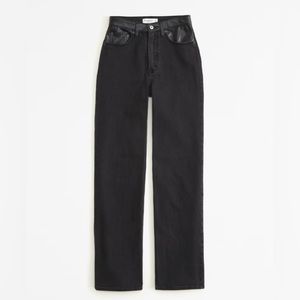 Abercrombie Leather-Backed Black Jeans